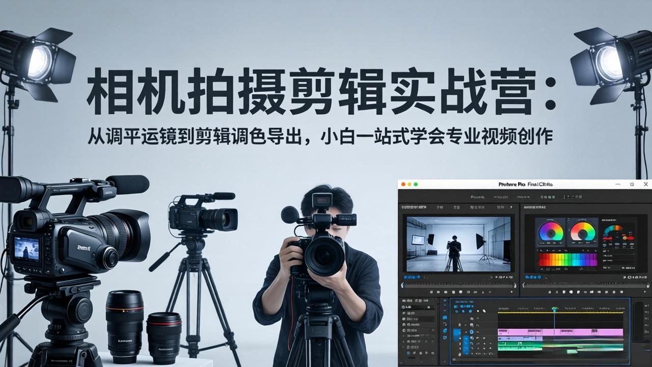 （18002期）相机拍摄剪辑实战营：从调平运镜到剪辑调色导出，小白一站式学会专业视频创作-我爱项目网