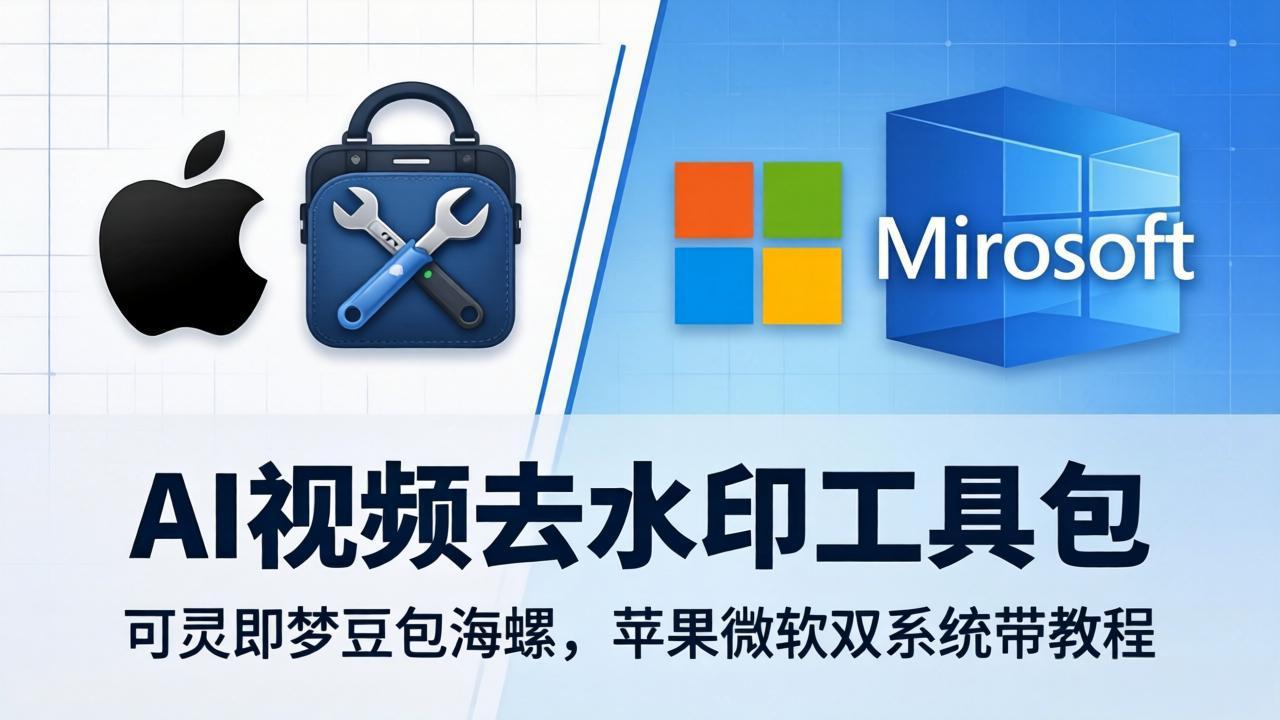（18073期）AI视频去水印工具包：可灵即梦豆包海螺，苹果微软双系统带教程-我爱项目网