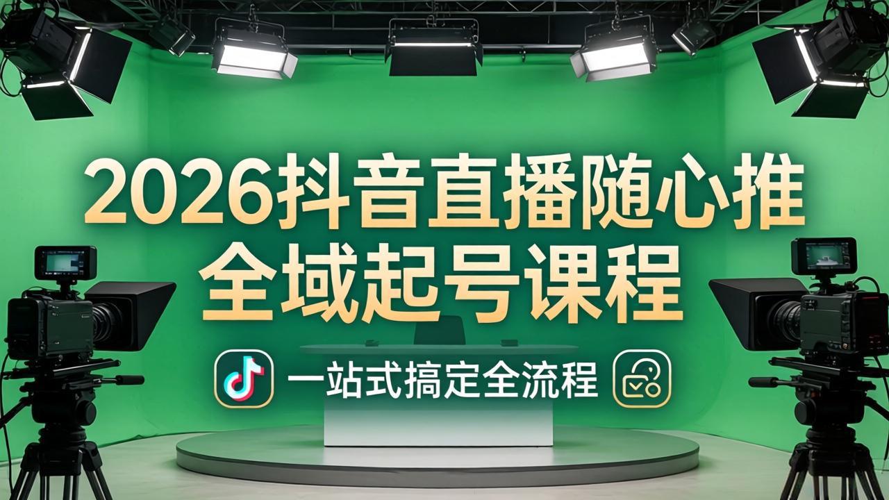 （18094期）2026抖音直播随心推全域起号课程(更新4月18)：一站式搞定直播起号、稳号、放量全流程-我爱项目网