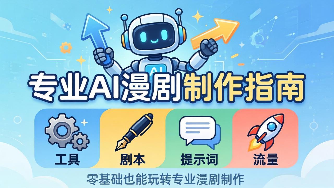 （18190期）专业AI漫剧制作指南：工具+剧本+提示词+流量全流程，零基础也能玩转专业漫剧制作-我爱项目网
