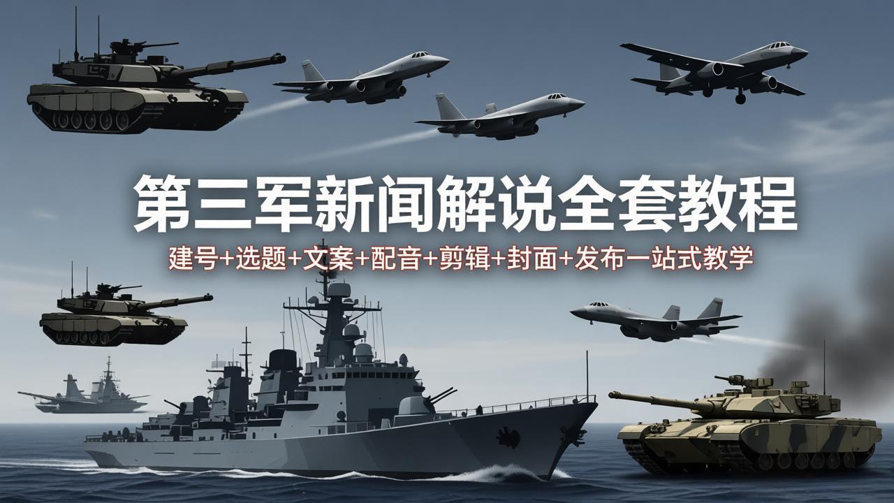 （18081期）第三军迷新闻解说全套教程：建号+选题+文案+配音+剪辑+封面+发布一站式教学-我爱项目网