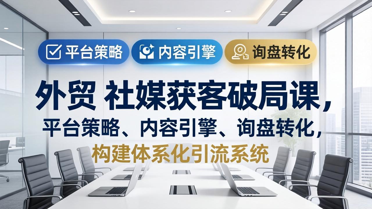 （17901期）外贸 社媒获客破局课，平台策略、内容引擎、询盘转化，构建体系化引流系统（更新26年3月）-我爱项目网