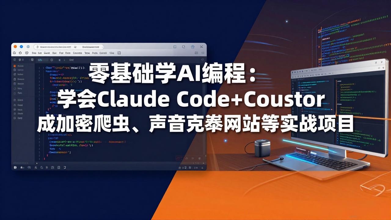 (17941期)零基础学AI编程:学会Claude Code+Cursor完成加密爬虫、声音克隆网站等实战项目-我爱项目网