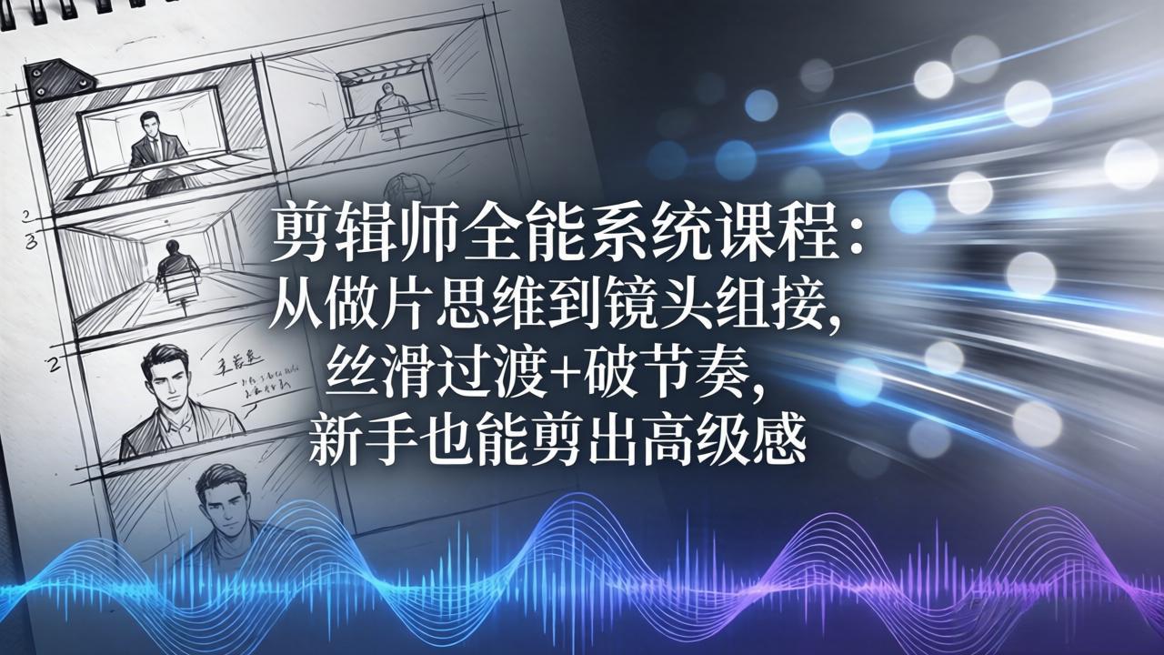 （18260期）剪辑师全能系统课程：从做片思维到镜头组接，丝滑过渡+破节奏，新手也能剪出高级感-我爱项目网