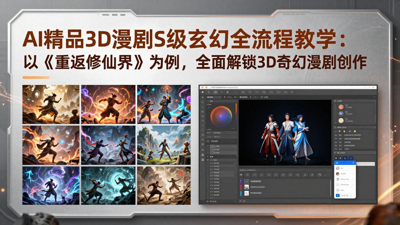 （17882期）AI精品3D漫剧S级玄幻全流程教学：以《重返修仙界》为例，全面解锁3D奇幻漫剧创作-我爱项目网