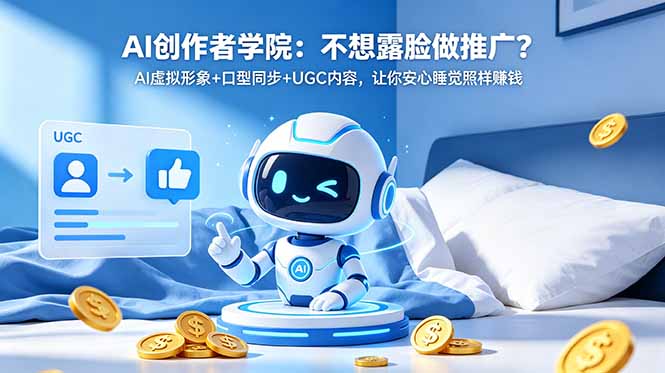 （18599期）AI创作者学院：不想露脸做推广？AI虚拟形象+口型同步+UGC内容，让你安心睡觉照样赚钱-我爱项目网