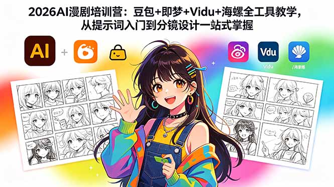 （18607期）2026AI漫剧培训营：豆包+即梦+Vidu+海螺全工具教学，从提示词入门到分镜设计一站式掌握-我爱项目网