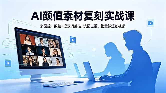 (18450期)AI颜值素材复刻实战课,多图控一致性+提示词反推+洗图去重,批量做爆款视频-我爱项目网