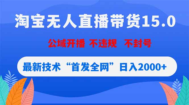 （18562期）淘宝无人直播带货15.0，不封号，不违规，公域玩法，首发全网日入2000+-我爱项目网