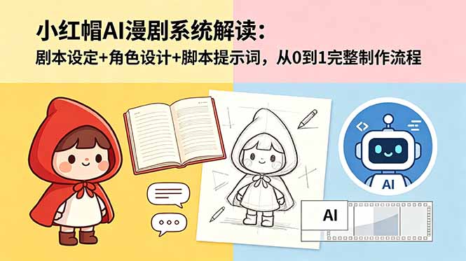 （18612期）小红帽AI漫剧系统解读：剧本设定+角色设计+脚本提示词，从0到1完整制作流程-我爱项目网