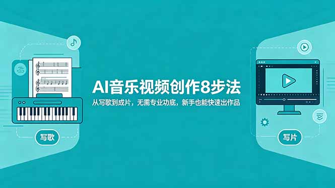 （18340期）AI音乐视频创作8步法：从写歌到成片，无需专业功底，新手也能快速出作品-我爱项目网