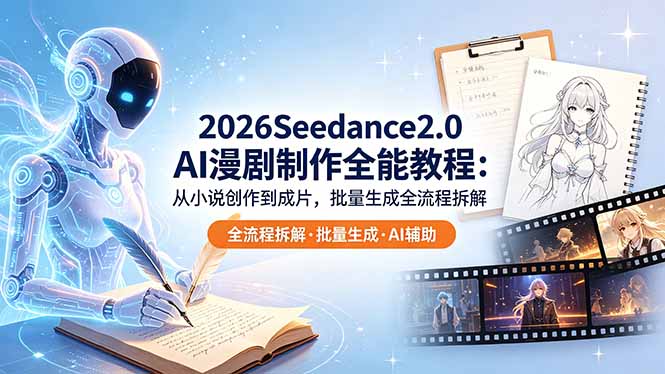 （18537期）2026Seedance2.0 AI制作全能教程：从小说创作到成片，批量生成全流程拆解-我爱项目网