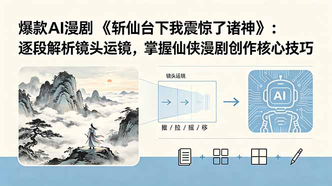 （18620期）爆款AI漫剧《斩仙台下我震惊了诸神》：逐段解析镜头运镜，掌握仙侠漫剧创作核心技巧-我爱项目网