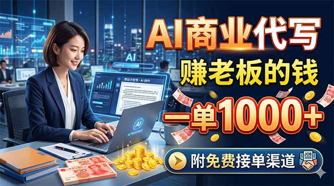 （18444期）AI商业代写，赚老板的钱，一单1000+，附免费接单渠道-我爱项目网