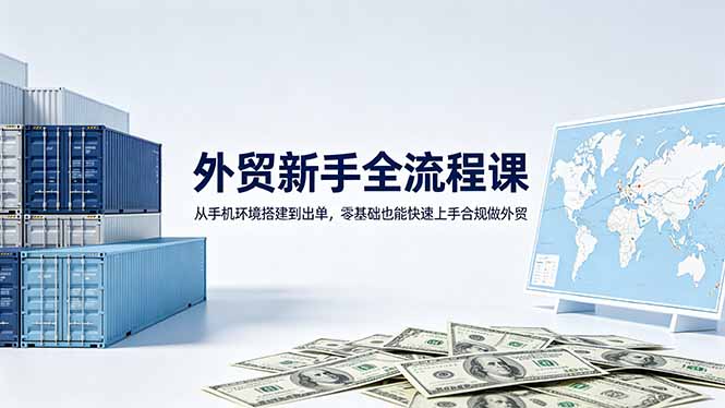（18481期）外贸新手全流程课：从手机环境搭建到出单，零基础也能快速上手合规做外贸-我爱项目网