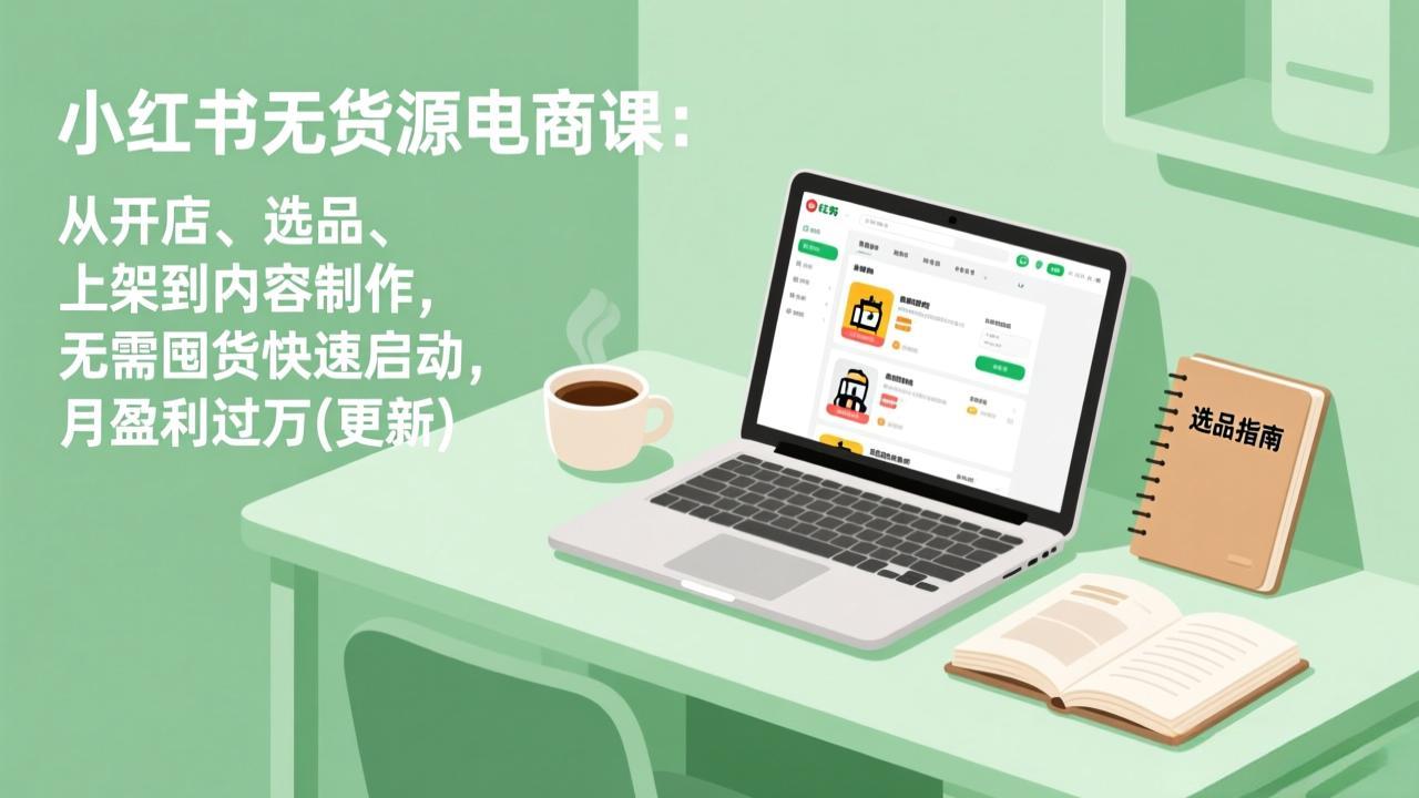 (18420期)小红书无货源电商课(5月12更新):从开店、选品、上架到内容制作,无需囤货快速启动,月盈利过万-我爱项目网