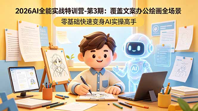 （18572期）2026AI全能实战特训营-第3期：覆盖文案办公绘画全场景 零基础快速变身AI实操高手-我爱项目网