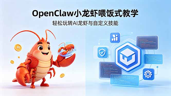 （18566期）不用懂技术！OpenClaw小龙虾喂饭式教学，轻松玩转AI龙虾与自定义技能 (5月22更新)-我爱项目网