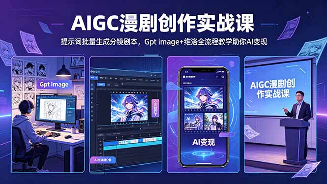 （18482期）AIGC漫剧创作实战课-更新5月16，提示词批量生成分镜剧本，Gpt image+维洛全流程教学助你AI变现-我爱项目网