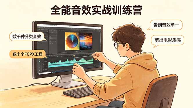 （18287期）全能音效实战训练营：数千种分类音效+数十个FCPX工程，告别音效单一，剪出电影质感-我爱项目网