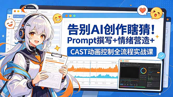 （18473期）告别AI创作瞎猜！Prompt撰写+情绪营造+CAST动画控制全流程实战课-我爱项目网