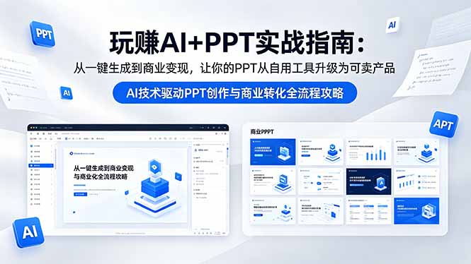（18448期）玩赚AI+PPT实战指南-更新5月13：从一键生成到商业变现，让你的PPT从自用工具升级为可卖产品-我爱项目网