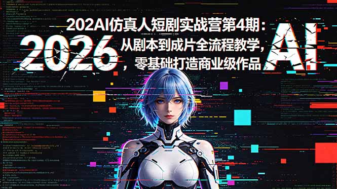 (18656期)2026AI仿真人短剧实战营第4期:从剧本到成片全流程教学,零基础打造商业级作品-我爱项目网