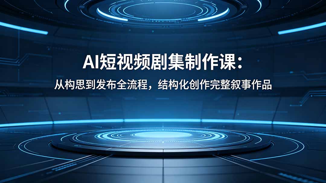 (18414期)AI短视频剧集制作课:从构思到发布全流程,结构化创作完整叙事作品-我爱项目网