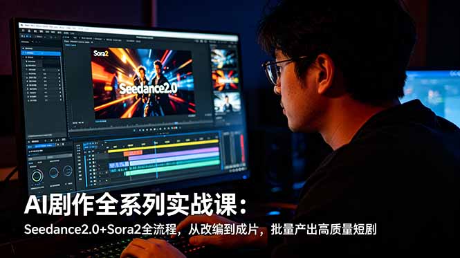 （18647期）AI剧作全系列实战课：Seedance2.0+Sora2全流程，从改编到成片，批量产出高质量短剧-我爱项目网