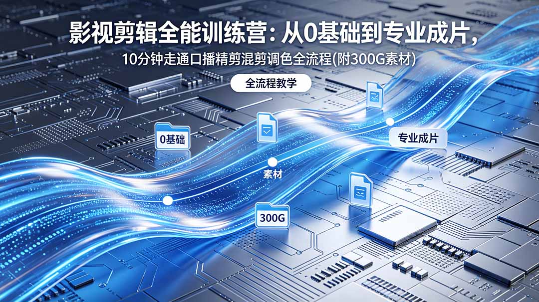 （18664期）2026影视剪辑全能实战课｜0基础到专业成片，全流程教学，高清带300G素材-我爱项目网