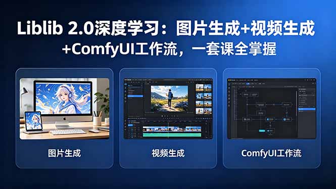 （18349期）Liblib 2.0深度学习：图片生成+视频生成+ComfyUI工作流，一套课全掌握-我爱项目网