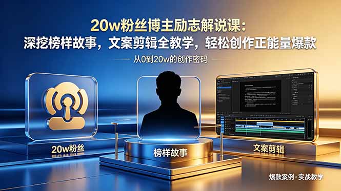 （18648期）20w粉丝博主励志解说课：深挖榜样故事，文案剪辑全教学，轻松创作正能量爆款-我爱项目网