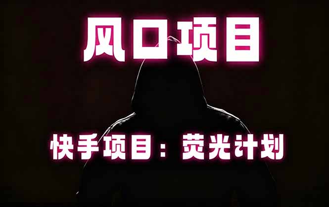 （18560期）快手风口项目，荧光计划托管，长期稳定，适合批量做-我爱项目网