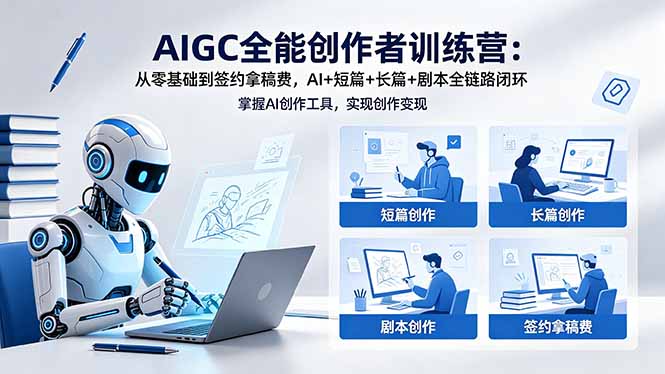 (18403期)AIGC全能创作者训练营:从零基础到签约拿稿费,AI+短篇+长篇+剧本全链路闭环-我爱项目网