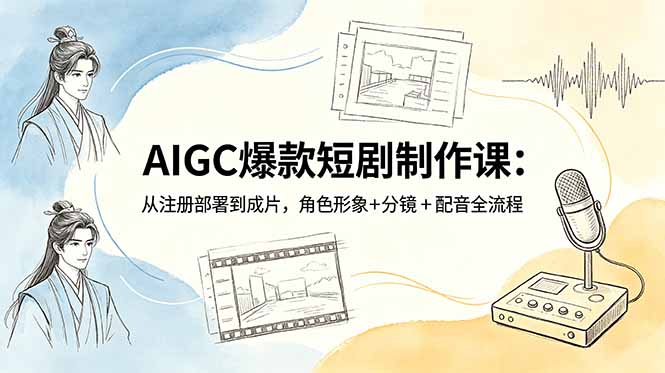 （18676期）AIGC爆款短剧制作课：从注册部署到成片，角色形象+分镜+配音全流程-我爱项目网