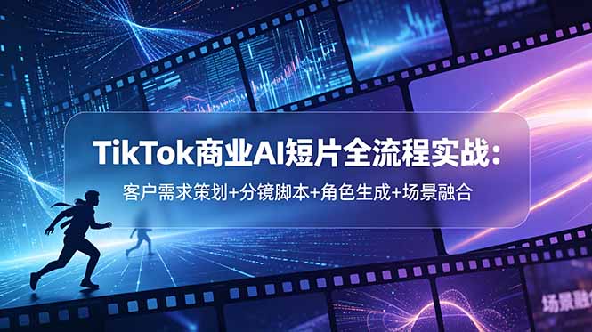 （18678期）TikTok商业AI短片全流程实战：客户需求策划+分镜脚本+角色生成+场景融合-我爱项目网