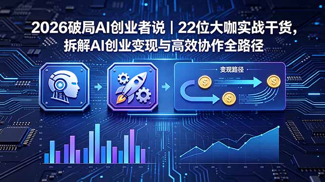 （18628期）2026 破局 AI 创业者说｜22 位大咖实战干货，拆解 AI 创业变现与高效协作全路径-我爱项目网