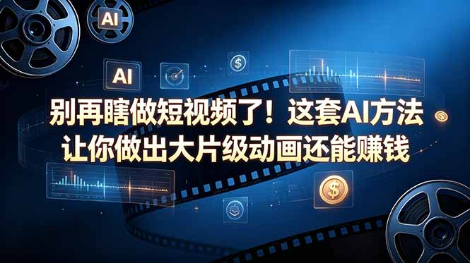 （18549期）别再瞎做短视频了！这套 AI 方法让你做出大片级动画还能赚钱【原创双语字幕】-我爱项目网