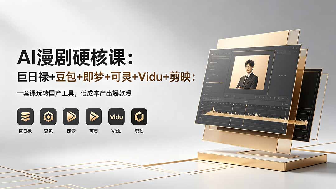 （18280期）AI漫剧硬核课：巨日禄+豆包+即梦+可灵+Vidu+剪映：一套课玩转国产工具，低成本产出爆款漫剧-我爱项目网