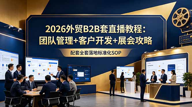 (18994期)2026外贸B2B套直播教程:团队管理+客户开发+展会攻略,配套全套落地标准化SOP-我爱项目网