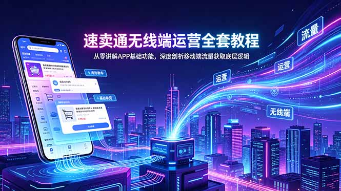 （18904期）速卖通无线端运营全套教程，从零讲解APP基础功能，深度剖析移动端流量获取底层逻辑-我爱项目网