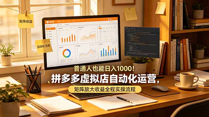 （19022期）普通人也能日入 1000！拼多多虚拟店自动化运营，矩阵放大收益全程实操流程-我爱项目网