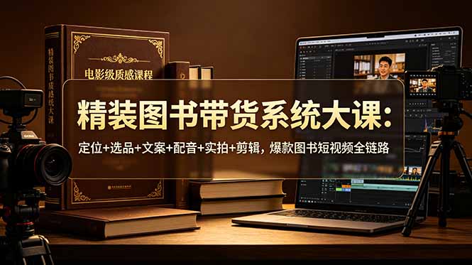 （19007期）精装图书带货系统大课：定位+选品+文案+配音+实拍+剪辑，爆款图书短视频全链路-我爱项目网