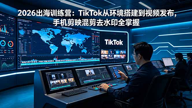 (18875期)2026出海训练营:TikTok从环境搭建到视频发布,手机剪映混剪去水印全掌握-我爱项目网