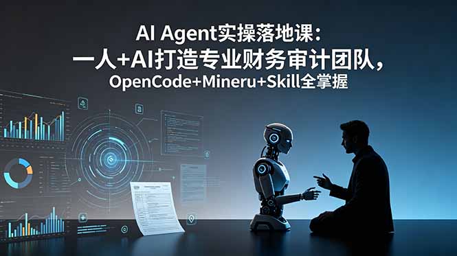 （19037期）AI Agent实操落地课：一人+AI打造专业财务审计团队，OpenCode+Mineru+Skill全掌握-我爱项目网