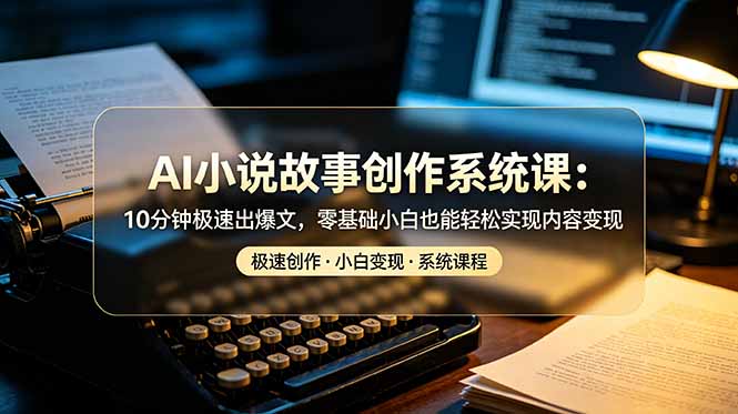 （19053期）AI小说故事创作系统课：10分钟极速出爆文，零基础小白也能轻松实现内容变现-我爱项目网