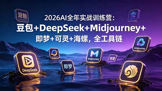 （19038期）2026AI全年实战训练营：豆包+DeepSeek+Midjourney+即梦+可灵+海螺，全工具链-我爱项目网