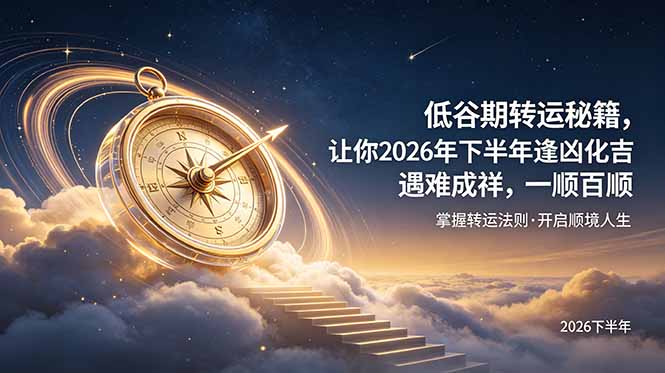 （19024期）付费文章：低谷期转运秘籍，让你2026年下半年逢凶化吉，遇难成祥，一顺百顺。-我爱项目网