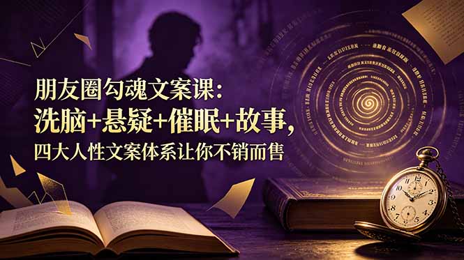 （19054期）朋友圈勾魂文案课：洗脑+悬疑+催眠+故事，四大人性文案体系让你不销而售-我爱项目网