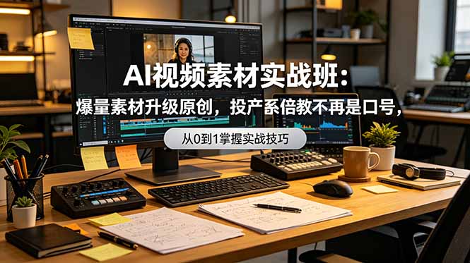 （19085期）AI视频素材实战班：爆量素材升级原创，投产翻倍不再是口号，0-1系统教学实战落地-我爱项目网
